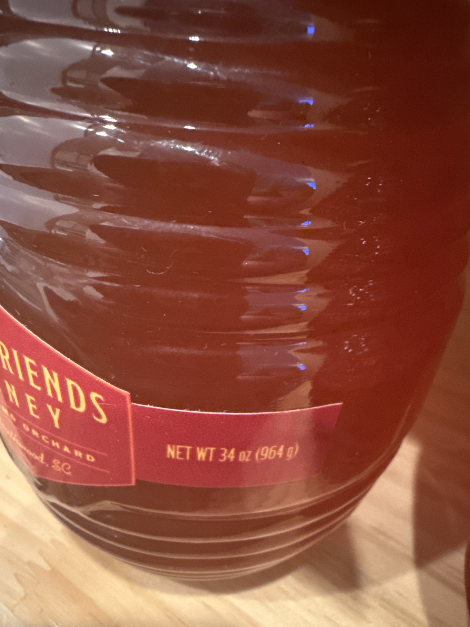 34 ounce Best Friends Honey skep jar